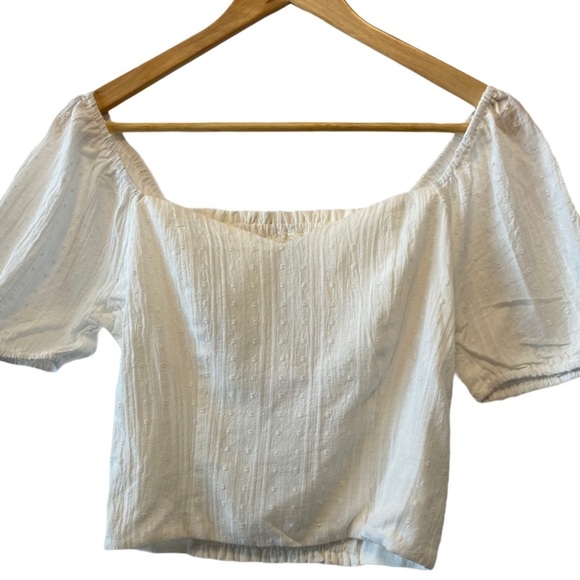 NWT SADIE & SAGE White Cropped Cotton Top - Picture 2 of 7